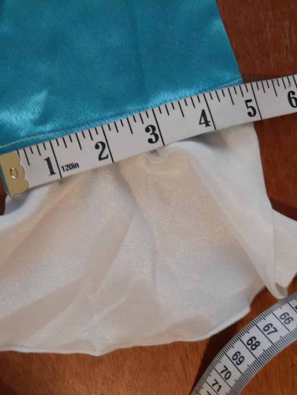 NEW ! Sleeping Beauty Aurora Blue Satin Princess Dress Cosplay Costume Size M - Picture 8 of 8